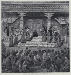 Lamas and their musical instruments