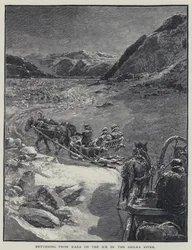 Returning from Kara on the Ice of the Shilka River (lithograph)