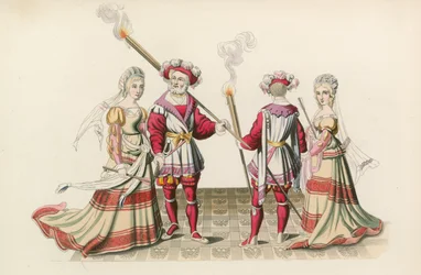 Figures From Tapestries, early 16th century