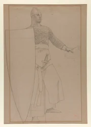 Untitled [Graphite Study of Mural Decoration in the Board Room of the Prudential Life Insurance Building in Newark, New Jersey]
