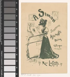 Business Card of Art Dealer A. Simon in Paris