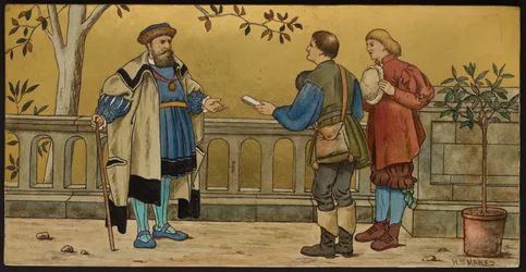 The Justice, plaque depicting an illustration from Shakespeare