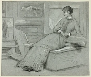 Woman Resting on a Platform