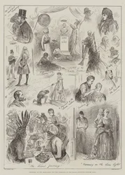 Sketches at the Rehearsal for the Tableaux of the Royal Institute Costume Ball