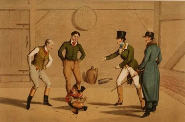 Cock Fighting, aquatinted by I. Clark, published by Thomas McLean