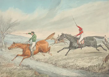 Steeplechasing: Three Riders Taking a Brook