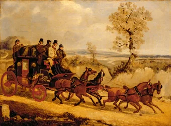 The Dover Coach Going Downhill