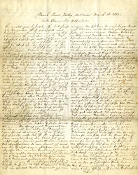 Letter signed Henry [Henry Voelkner], Brush Creek Valley, Arkansas, to his parents, brothers, and sisters, March 18, 1862