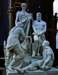 Manufactures, sculpture group from the Albert Memorial