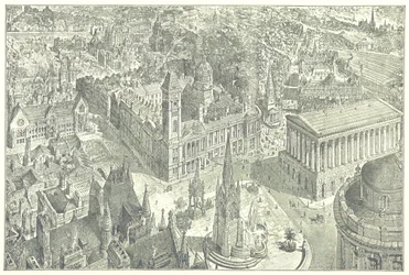 Birds-Eye View of Birmingham in 1886