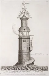 Edystone Lighthouse engraved by Henry Roberts, 1761