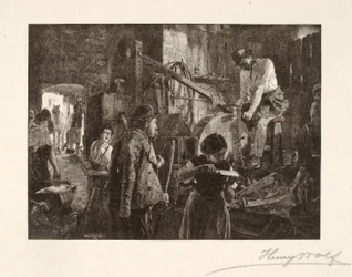 Sharpening Tools in a Village Smithy