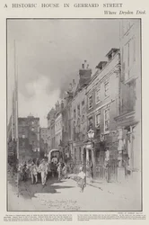 The House on Gerrard Street, London, Where the Poet John Dryden Died in 1700