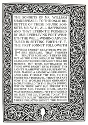 Riccardi Press: Page from Sonnets of Shakespeare