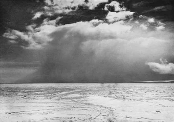 A Blizzard Approaching Across The Sea Ice