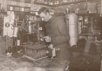 Dr. Simpson in his Laboratory, 21 December 1911