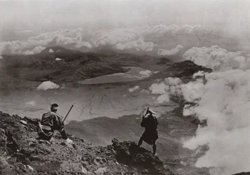 Two Miles above the Clouds, "Three-Days-Moon" Lake from the Summit of Fuji