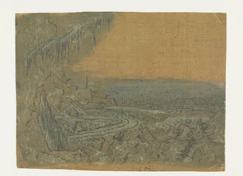 Distant View with a Road and Mossy Branches
