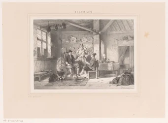Interior with Three Men by a Hearth
