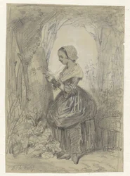 Girl by a Tree