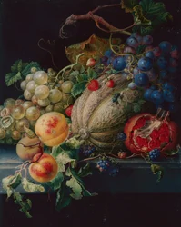 Fruit Still Life on a Stone Ledge