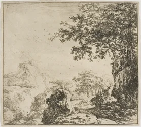 Mountainous Landscape with a Road, from the series Set of Landscapes