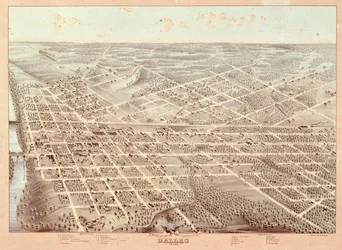 Street map of Dallas, Texas, 1872