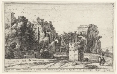 View of the Baths of Caracalla (Parte delle terme Antoniano) (Title Page and Twelve Views of Rome and Surroundings) (Diverses veuës dedans et dehors de Rome)