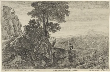Landscape with a Building on a Rock (Twelve Landscapes)