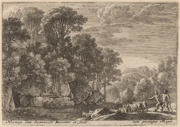Two Satyrs Tending a Flock of Goats