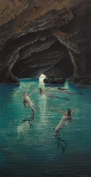 A Fisherman and Mermaids in the Blue Grotto on Capri