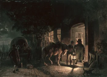 In front of the Pub