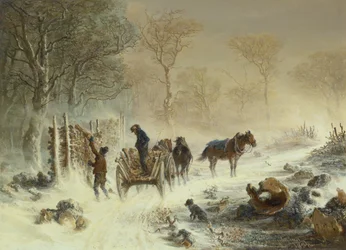 Loading Wood in the Snow, 1858