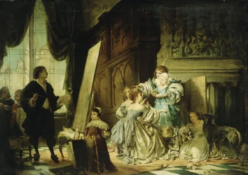 Van Dyck in His Studio Painting a Portrait of Charles, Prince of Wales, Son of Charles I