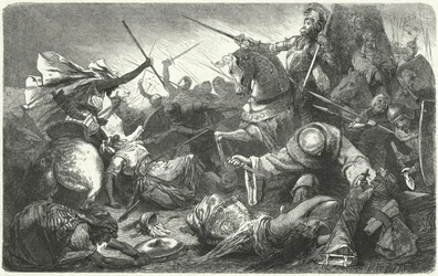 Christians Fighting the Almohads at the Battle of Las Navas de Tolosa, Spain, 1212