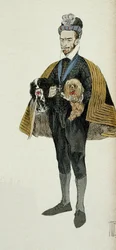Portrait of Henry III, King of France and King of Poland. Illustration 1907, by Hermann Vogel