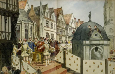 Royal Cortege in the Streets of Paris on the Occasion of the Marriage on August 18