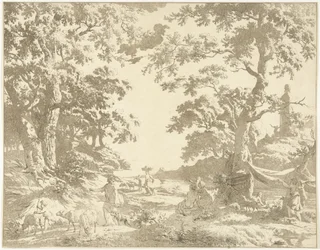 Arcadian Landscape with Janus Statue