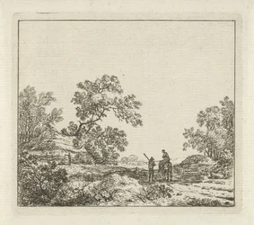 Landscape with Man on Foot and Woman on Horseback