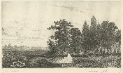 Man and Woman by a Stream at the Edge of the Forest