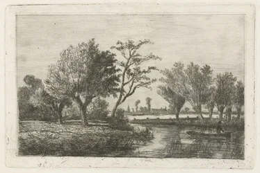 River with an angler in a boat