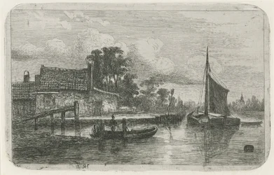 Sailing Ship by the Waterside