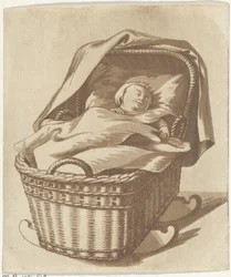 Sleeping Baby in a Cradle