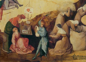 The Tooth Puller, the Bagpipe Player and the Wood Collectors, detail of the Central Panel of The Haywain Triptych, c.1515 (detail)