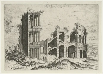 View of the Septizonium and the Colosseum in Rome