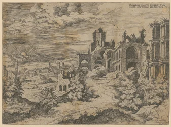 Palatine Ruins with Landscape Panorama, Plate 3 from the Series "Praecipua aliquot Romanae Antiquitatis Ruinarum Monimenta [...]"
