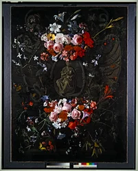 Cartouche with Flowers