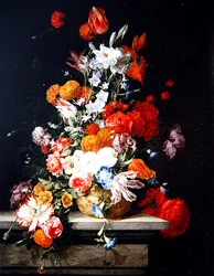 Mixed Flowers in a Gilt Vase