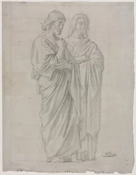 Two Standing Figures (Study for the Left Section of The Mission of the Apostles)