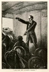 And you, my faithful friend, from Around the World in Eighty Days by Jules Verne, engraved by Louis, 1873